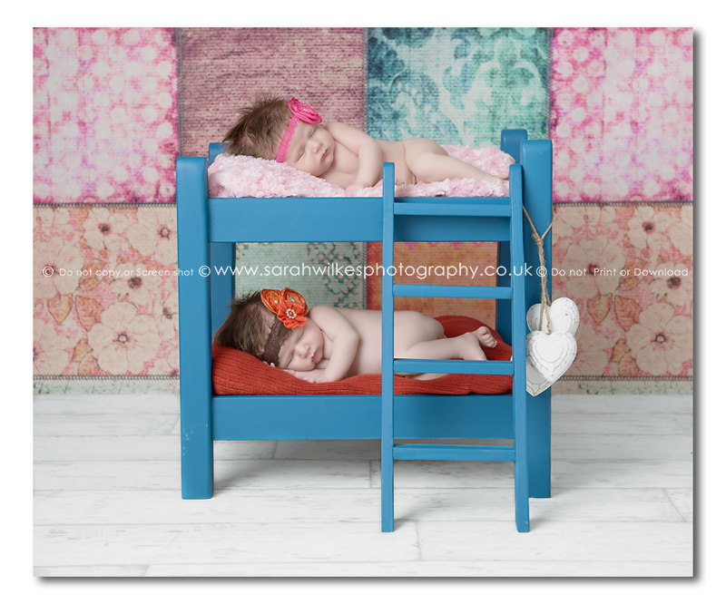 Newborn Twin bunk bed shot, Nottingham Newborn Photographer